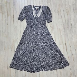 Vintage Ditsy Floral Button Dress